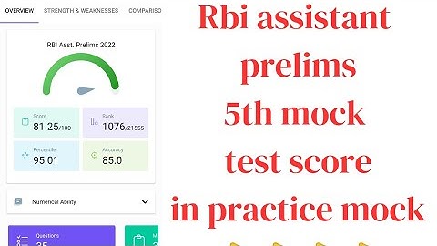 🔥💯Rbi assistant prelims 5th mock test score in practice mock||2022test series section