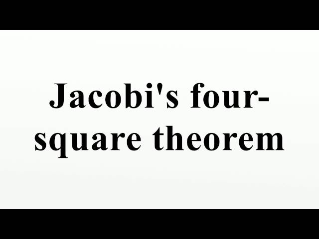 Jacobi's four-square theorem 