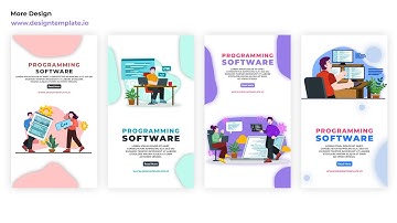 Programming Software Flat Character illustration Instagram Story After Effects Template