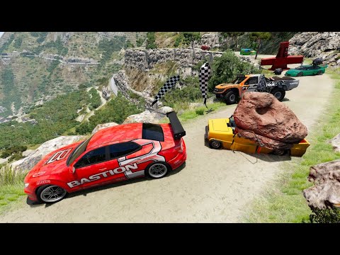 Racing Random Cars Around a Mountain