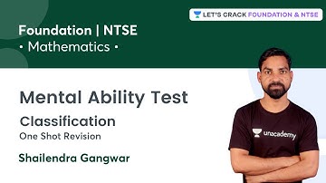 Mental Ability Test: One Shot Revision | Classification | Mathematics | Shailendra Gangwar