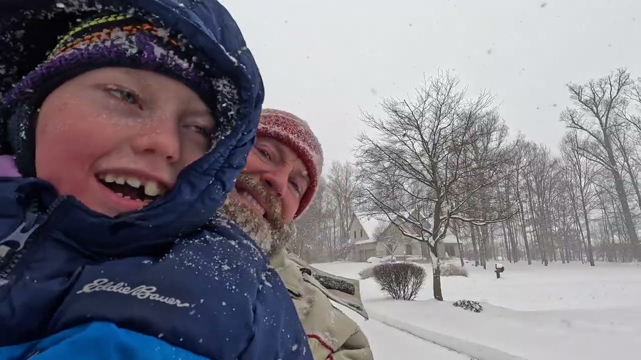 Sledding behind lawn mower - Jan 2026