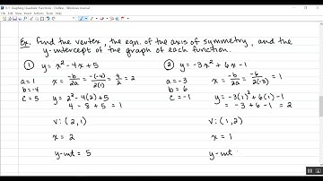 9-1 Graphing Quadratic Functions (2017)