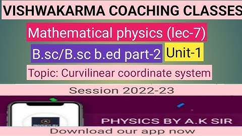 Bsc/bsc bed part-2#mathematical physics/coordinate transformation