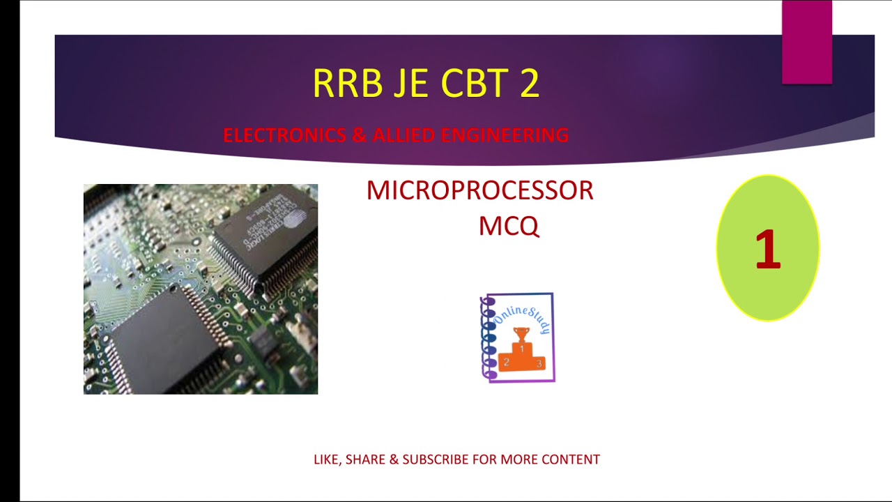 RRB JE CBT 2 ECE MCQ || RRB JE Electronics Microprocessor Questions ...