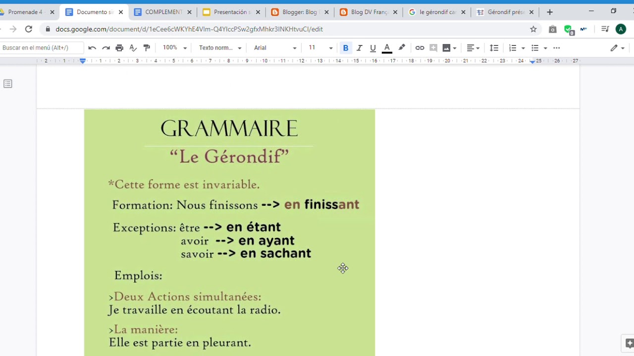 Le gérondif expliqué en espagnol - YouTube
