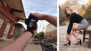 How I get my shots using only natural light - portrait session (behind the scenes) POV