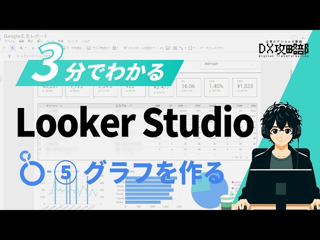 【Looker Studio 完全攻略⑤】グラフの作り方/3分でわかるLookerStudioの使い方