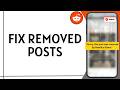 How to Fix post Getting Removed in Reddit