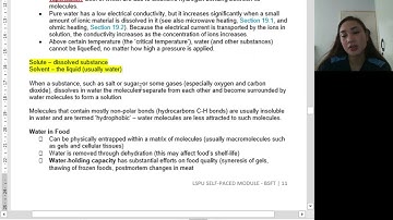 FST 222 Module 2 Part 1 Video Series | Basic Properties of Food and its Processing  | Jazz Serrano