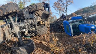 TRAKTÖR DEVRİLDİ  // RÖMORK YAN YATTI // TRAKTÖR KAZASI best of tractor crash