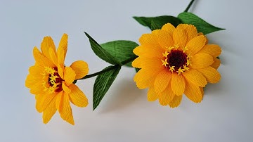 How To Make Zinnia Paper Flower / Paper Flower / Góc nhỏ Handmade