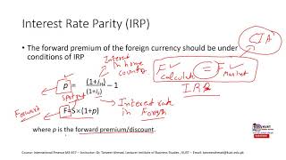 Covered Interest Arbitrage and Interest Rate Parity | International Finance