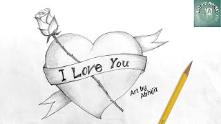 How to draw love heart  💓@ArtbyAbhijit
