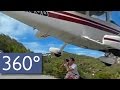 360°: Landing Plane Nearly Hits Tourist