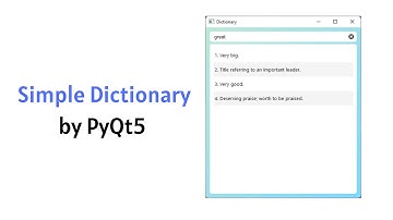 PyQt5 Programs | A Simple Dictionary