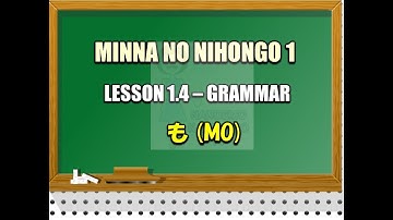 JAPANESE LESSON 1.4 - GRAMMAR (THE USE OF PARTICLE MO も)