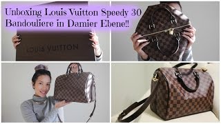 Louis Vuitton Speedy 30 Bandouliere (SpeedyB) Damier Ebene Unboxing 