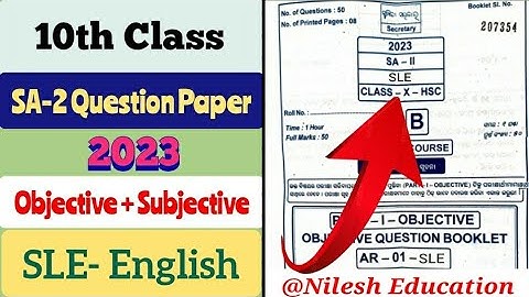 10th class SA-2 exam Question paper 2023 SL-English /10th sa2 2023 sle question #10th #sa2 #10thsa2