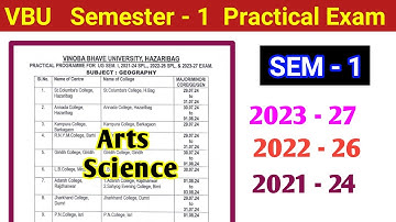 Semester 1 practical examination date l vbu semester 1 2022 26 2021 24 2023 27 exam date l exam noti