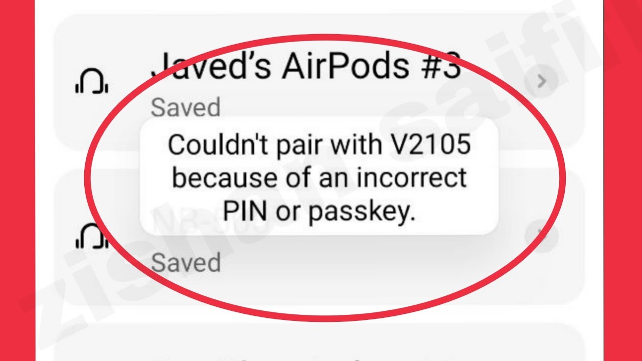 How To Fix Couldn't pair with because of an incorrect PIN or passkey