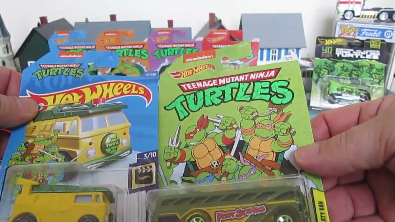 タートルズパーティワゴン&ボートセット TMNT Party Wagon Surfin' School Bus Hot Wheels Toy Unboxing Review