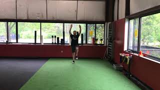 Arms Overhead High Knee Skip
