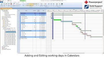 Powerproject   Maximising your Project   Part 1 10   Adding and Editing working days in Calendars