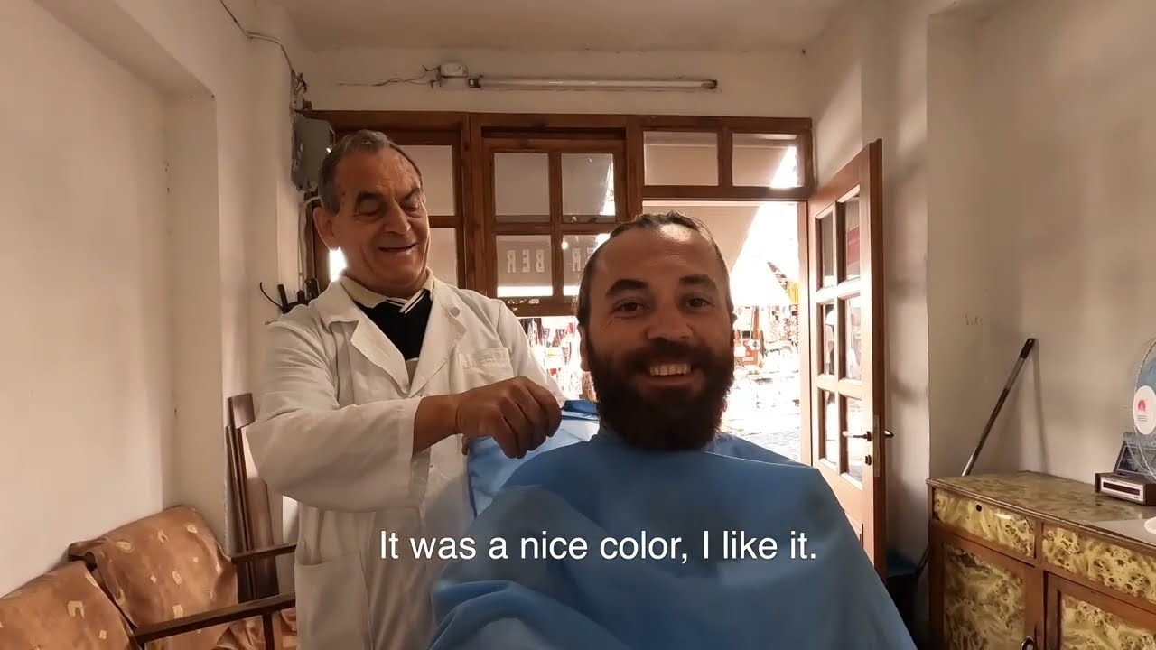 78 year old barber in Albania. Gjirokaster