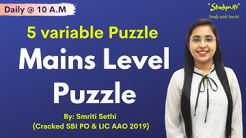 Mains Level | 5 variable Puzzle | Reasoning Section | Banking Exams | Smriti Sethi