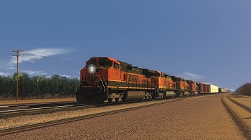 BNSF Dash 9s H1, H3, H2, and Fakebonnet leads manifest (Trainz 2019)