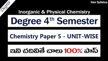 Degree 4sem Chemistry Paper 5  UNIT WISE Most Important Questions 10 Marks Degree 4th Sem Exams 2023