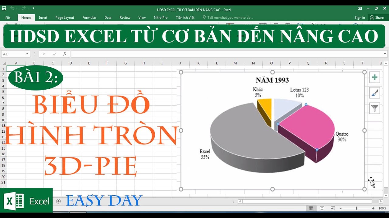 Bài 2: Hướng Dẫn Chi Tiết Vẽ Biểu Đồ Hình Tròn (3D-Pie) Trong Excel -  Youtube