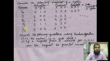 OS - Deadlock Avoidance - Bankers Algorithm - VTU 2015 - 2019