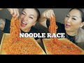 NOODLE RACE USING OUR HANDS *SISTER CHALLENGE | SASVlogs