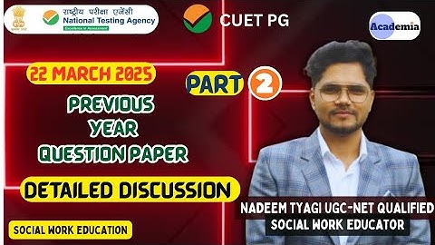 CUET PG MSW HUQP21 PYQs Part 2 || Social Work || paid batch clip || MSW HUQP21 || NTA Nadeem Tyagi 