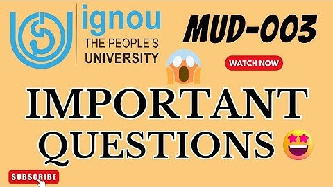 MUD-003 👍😊 Important Guess Questions  || Important Questions 2023 ||