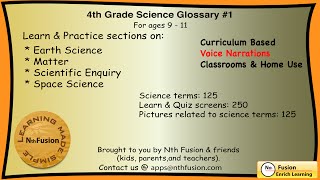 4th Grade Science Glossary #1: Learn and Practice Worksheets for home and classromm screenshot 2