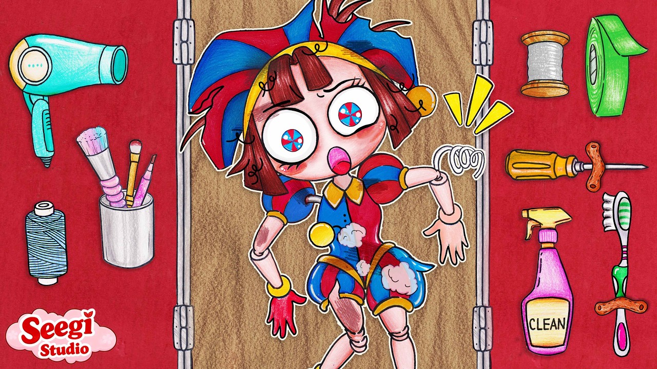 [ペーパーDIY] ポムニ人形の修理方法 - デジタルサーカス 🤡 Seegi Studio - ストップモーションペーパー