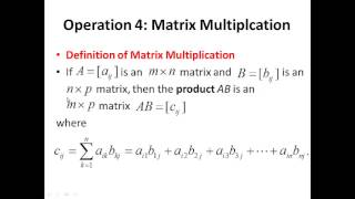 Lecture 8 Operations with Matrices