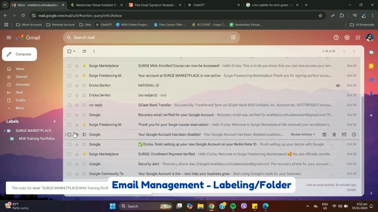 Creating Label Folder & Sublabel