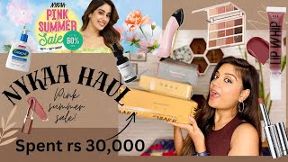 *HUGE* NYKAA HAUL 2024 ||  NYKAA PINK SUMMER SALE PART 1 || MAKEUP UPTO 60% OFF|| MY PASTEL LOVE