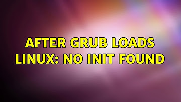 Ubuntu: After GRUB loads linux: No init found