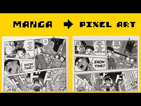 Recreating a MANGA page as PIXEL ART