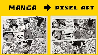 Recreating a MANGA page as PIXEL ART