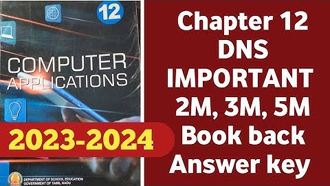 12th CA | Lesson 12 DNS | Book back  Questions and Answers 2023-2024