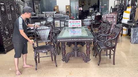 clip 9/5/2023 Bàn Ăn Rẻ Quạt Cẩn Ốc, Tủ Quần Áo Khảm Ốc, Tủ Bầy Đồ, giường khảm ốc