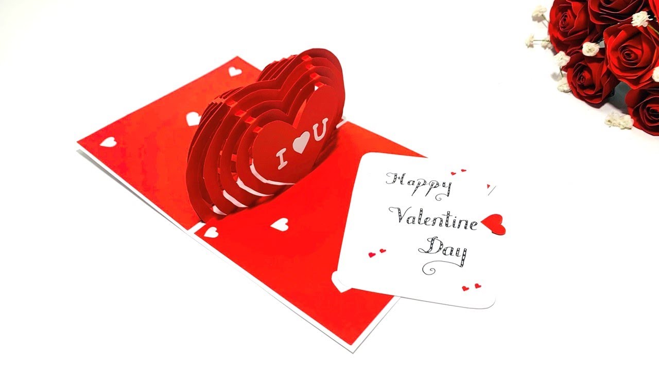 DIY Valentine Card | Handmade Popup Card for Valentine's Day | 3D Hearts Card | DG Hanmade