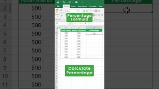 How to calculate PERCENTAGE in excel? | Percentage Formula #shorts #excel screenshot 3
