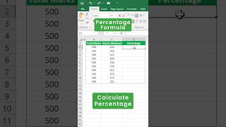 how to calculate percentage in excel? | percentage formula #shorts #excel